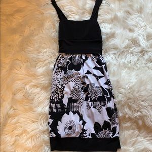 Black & White Floral Design Dress